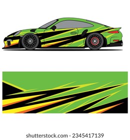 Abstract graphic design of racing vinyl sticker for racing car advertising