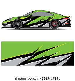 Abstract graphic design of racing vinyl sticker for racing car advertising