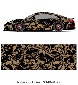 Abstract graphic design of racing vinyl sticker for racing car advertising