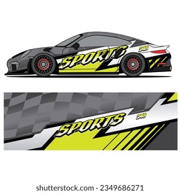 Diseño gráfico abstracto de pegatinas de vinilo para carreras de carros de carreras