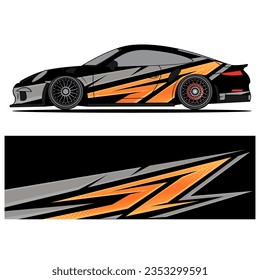 
Abstract graphic design of racing vinyl sticker for racing car advertising