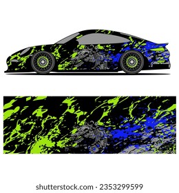 
Abstract graphic design of racing vinyl sticker for racing car advertising