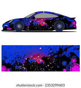 
Abstract graphic design of racing vinyl sticker for racing car advertising