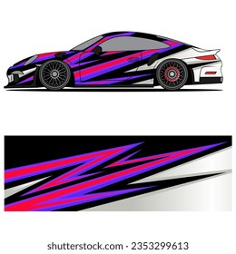 
Abstract graphic design of racing vinyl sticker for racing car advertising