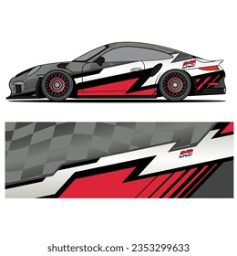 
Abstract graphic design of racing vinyl sticker for racing car advertising