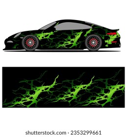 
Abstract graphic design of racing vinyl sticker for racing car advertising