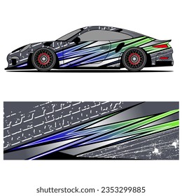
Abstract graphic design of racing vinyl sticker for racing car advertising