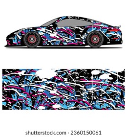 Abstract graphic design of racing vinyl sticker for racing car advertising