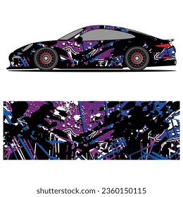 Abstract graphic design of racing vinyl sticker for racing car advertising