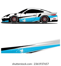 
Abstract graphic design of racing vinyl sticker for racing car advertising