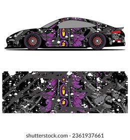 
Abstract graphic design of racing vinyl sticker for racing car advertising