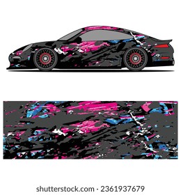 
Abstract graphic design of racing vinyl sticker for racing car advertising