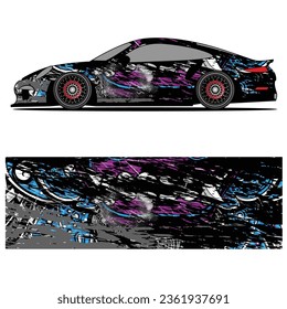 
Abstract graphic design of racing vinyl sticker for racing car advertising
