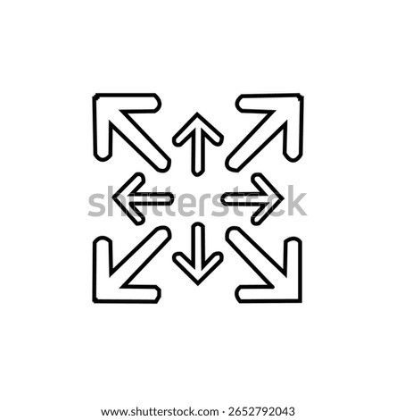 Abstract graphic design with radiating arrows