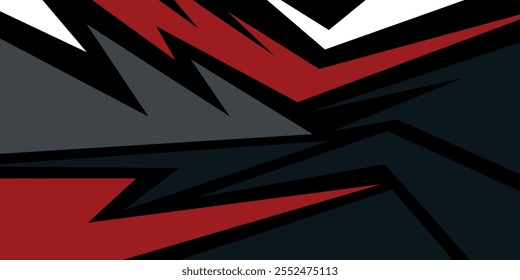 Diseño gráfico Abstractas con rayas diagonales rojas, negras, grises y blancas para una temática de carreras dinámica.