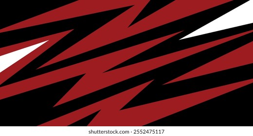 Abstract graphic design with red, black, and white diagonal stripes for a dynamic racing theme.