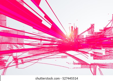 Abstract graphic design, a sense of science and technology background.