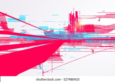 Abstract graphic design, a sense of science and technology background.