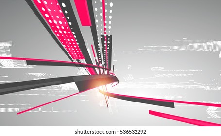Abstract graphic design, a sense of science and technology background.