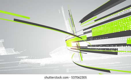 Abstract graphic design, a sense of science and technology background.