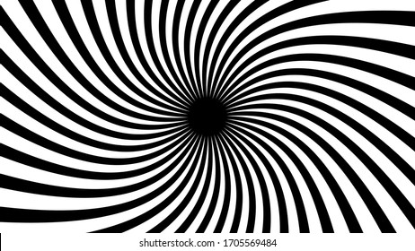 Abstract graphic design. Torsion rotation movement illusion. Lines texture. Vector art.