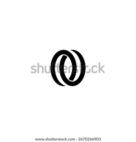 Abstract graphic design of two intertwined rings symbolizing unity and infinity.