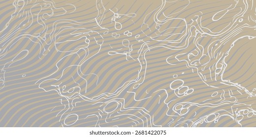 Abstract Graphic Design with Wavy Lines and Organic White Shapes