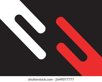 Elementos de conexão diagonal gráfica abstrata com esquema de cores contrastante e design simples