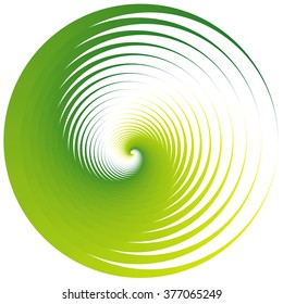 Abstract graphic element with concentric, radial circles