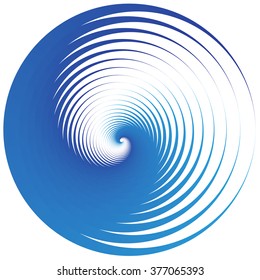 Abstract graphic element with concentric, radial circles
