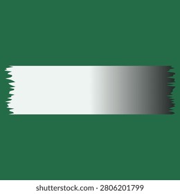 Abstract graphic element: a horizontal banner with a smooth white to dark gray gradient and distinct torn edges, set against a solid green background for design.