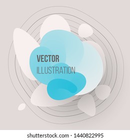 Abstract graphic element. Modern liquid form. Gray white colors. White blue gradient, dynamic shape. Eps10 vector.