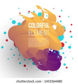 Abstract graphic element. Modern liquid form. Orange magenta gradient, dynamic shape. Eps10 vector.