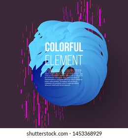 Abstract graphic element. Modern liquid form. Blue gradient, dynamic shape. Colorful pink texture. Eps10 vector.