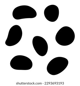 Abstract Graphic Elements. Black Shapes in Minimal Trendy Style. Vector Set of Hand Drawn Shapes for creating Patterns, Invitations, Posters, Cards, Social Media Posts, Stories. EPS10

