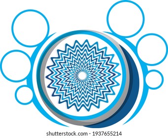 Abstract Graphic elements. Dynamical colored forms and line. Gradient abstract with circle mandala