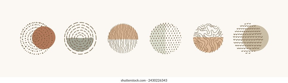 Abstract Graphic Elements in Minimal Trendy Style. Hand drawn doodle shapes, spots, drops, curves, lines for creating patterns, Invitations, posters, cards, social media posts