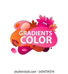Abstract graphic elements. Orange pink, magenta, colors, autumn leaves. Fluid forms, layers, flowing shapes. Vector template for logo, presentation, flyer design