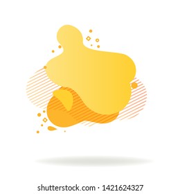 Abstract graphic elements in yellow color. Dynamical colored forms and line. Gradient banners with flowing liquid shapes. Template for the design of logo, flyer or presentation. Vector illustration