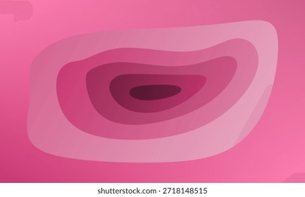 O gráfico abstrato apresenta um design moderno em camadas que lembra um mapa topográfico ou estruturas celulares orgânicas, usando uma paleta de cores rosa monocromático para uma aparência macia e minimalista.