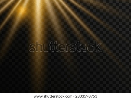 An abstract graphic featuring warm golden light rays emitting from opposite corners on a transparent background