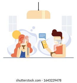 abstract graphic flat character people sipping coffee at bar vector illustration man and woman sitting togerther