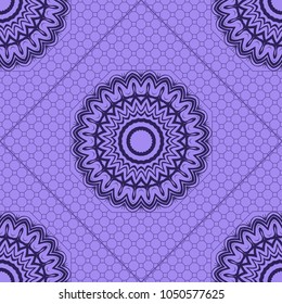 abstract graphic floral seamless pattern. Geometric ornament Line art, lace, background. Bandanna, shawl, scarf, tablecloth design for textile fabric print. Vector illustration