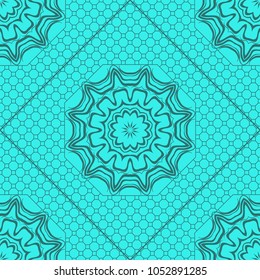 abstract graphic floral seamless pattern. Geometric ornament Line art, lace, background. Bandanna, shawl, scarf, tablecloth design for textile fabric print. Vector illustration