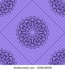 abstract graphic floral seamless pattern. Geometric ornament Line art, lace, background. Bandanna, shawl, scarf, tablecloth design for textile fabric print. Vector illustration