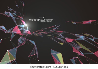 Abstract graphic formed by a point line connection.