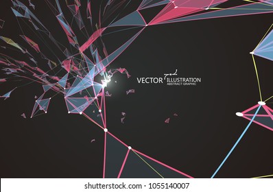 Abstract graphic formed by a point line connection.