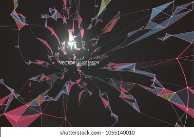 Abstract graphic formed by a point line connection.