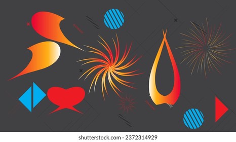abstract graphic geometric elements. Modern abstract shapes design.  Vector Shapes design