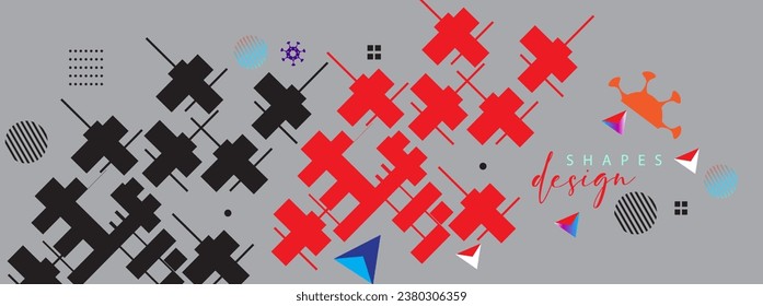 abstract graphic geometric elements. Modern abstract  shapes design. Vector illustration